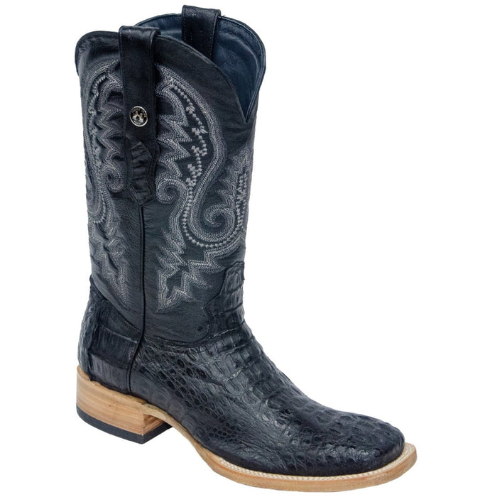 Men's Genuine Full Quill Ostrich Square Toe Boots Brandy - 6