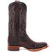 Men's Genuine Full Quill Ostrich Square Toe Boots Black Cherry - 6.5