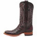Men's Genuine Full Quill Ostrich Square Toe Boots Black Cherry - 6.5