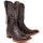 Men's Genuine Full Quill Ostrich Square Toe Boots Cherry Wood