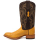 Men's Genuine Full Quill Ostrich Square Toe Boots Buttercup