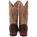 Men's Genuine Full Quill Ostrich Square Toe Boots Cherry Wood - 6