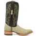 Men's Genuine Full Quill Ostrich Square Toe Boots Olive Green - 6