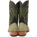 Men's Genuine Full Quill Ostrich Square Toe Boots Olive Green - 6