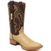 Men's Genuine Full Quill Ostrich Square Toe Boots Oryx - 6