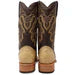 Men's Genuine Full Quill Ostrich Square Toe Boots Oryx - 6