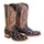 Men's Genuine Monster Fish Square Toe Boots Black Cherry