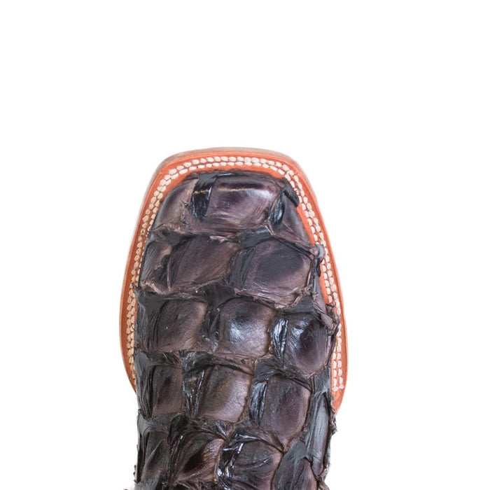 Men's Genuine Monster Fish Square Toe Boots Black Cherry - 6