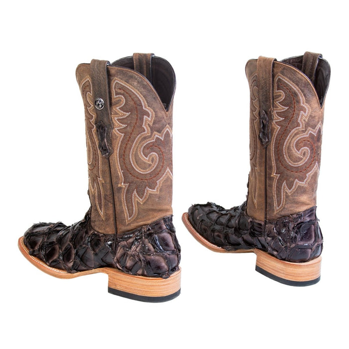Men's Genuine Monster Fish Square Toe Boots Black Cherry - 6