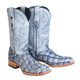 Men's Genuine Monster Fish Square Toe Boots Chocolate