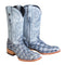 Men's Genuine Monster Fish Square Toe Boots Blue