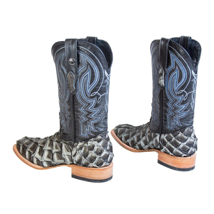 Men's Genuine Monster Fish Square Toe Boots Blue - 6