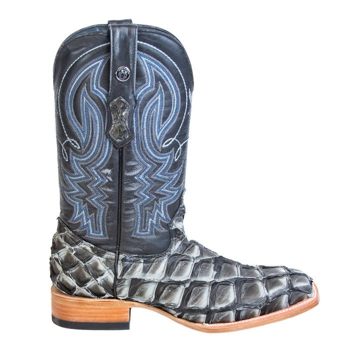 Men's Genuine Monster Fish Square Toe Boots Blue - 6