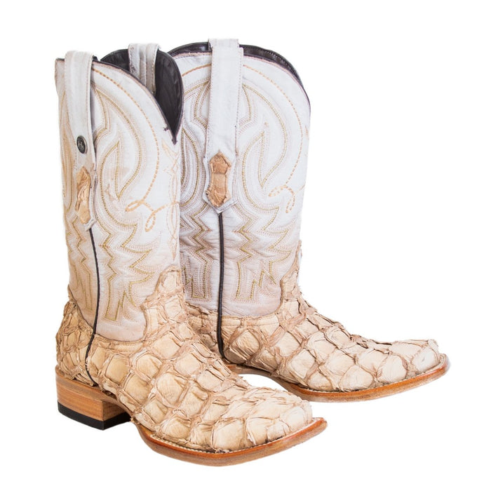 Men's Genuine Monster Fish Square Toe Boots Bone - 6