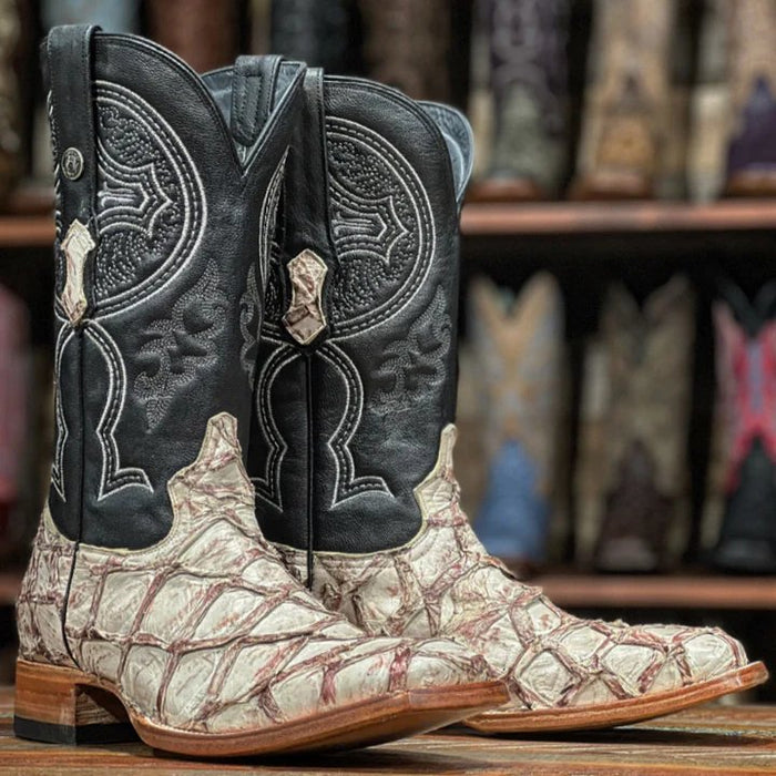 Men's Genuine Monster Fish Square Toe Boots Bone - 6