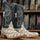 Men's Genuine Full Quill Ostrich Square Toe Boots Dark Brown
