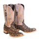 Men's Genuine Monster Fish Square Toe Boots Brown