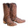 Men's Genuine Monster Fish Square Toe Boots Brown