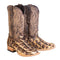 Men's Genuine Monster Fish Square Toe Boots Brown