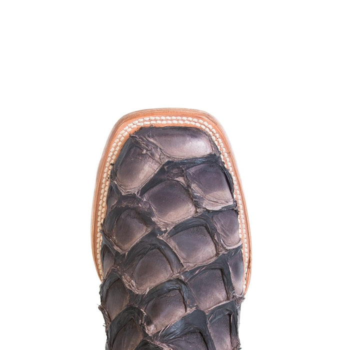 Men's Genuine Monster Fish Square Toe Boots Chocolate - 6