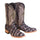 Men's Genuine Monster Fish Square Toe Boots Chocolate