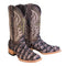 Men's Genuine Monster Fish Square Toe Boots Chocolate