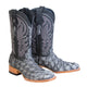 Men's Genuine Monster Fish Square Toe Boots Grey