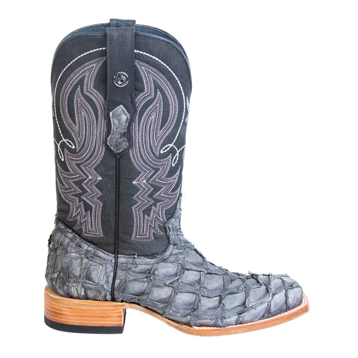 Men's Genuine Monster Fish Square Toe Boots Grey - 6