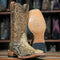Men's Genuine Python Square Toe Boots Antique Saddle