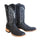 Men's Genuine Python Square Toe Boots Black