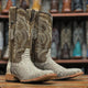 Men's Genuine Python Square Toe Boots Natural Matte