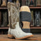 Men's Genuine Python Square Toe Boots Natural Matte