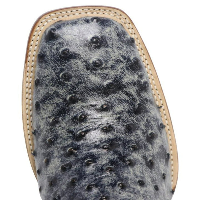 Men's Guthrie Print Ostrich Square Toe Boots Rustic Black - 6