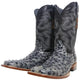 Men's Guthrie Print Ostrich Square Toe Boots Rustic Black