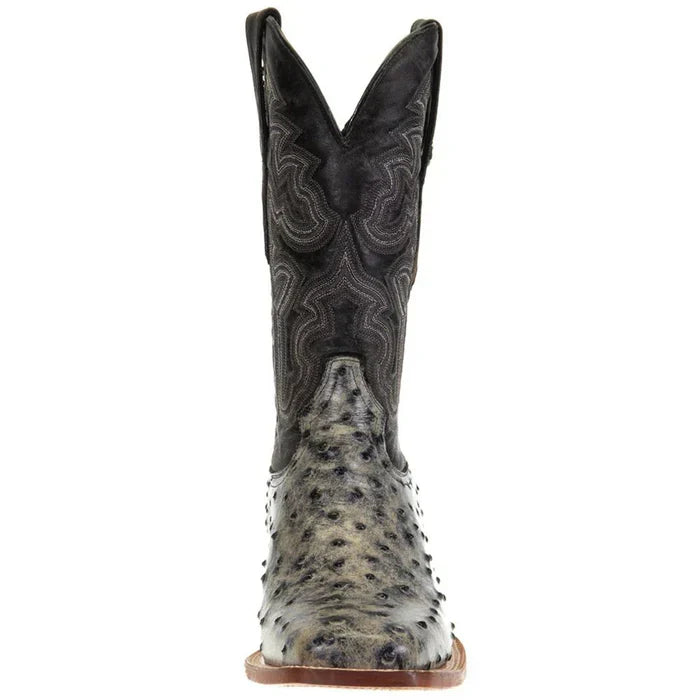Men's Guthrie Print Ostrich Square Toe Boots Rustic Black - 6.5