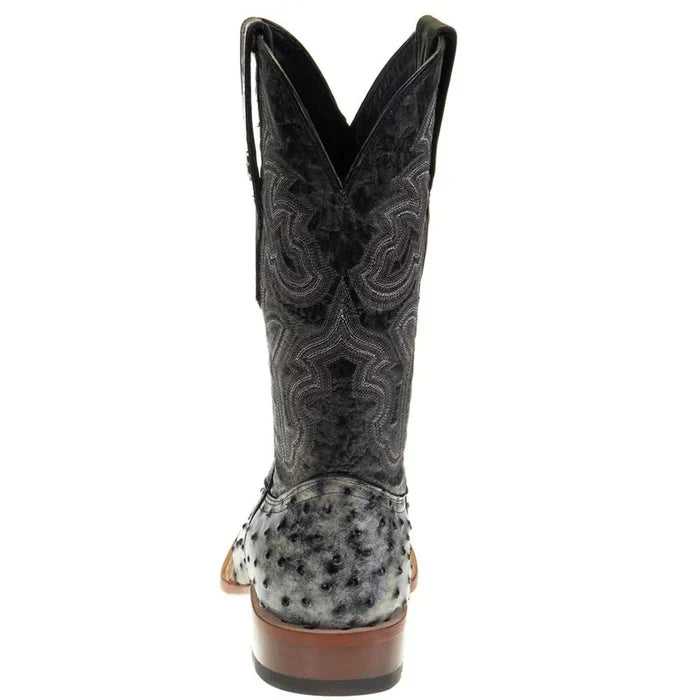 Men's Guthrie Print Ostrich Square Toe Boots Rustic Black - 6.5