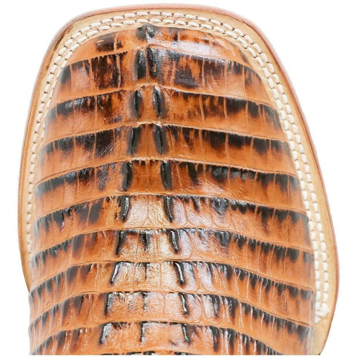 Tanner Mark Men's Marshall Print Caiman Tail Square Toe Boots Brown - 6