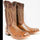 Men's Hudson Print Caiman Tail Square Toe Boots Cognac
