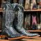 Men's Lufkin Print Caiman Tail Square Toe Boots Black