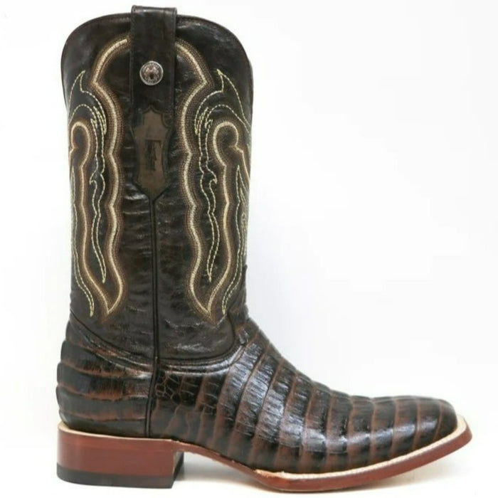 Tanner Mark Men's Beau Python Print Square Toe Boots Brown - 6
