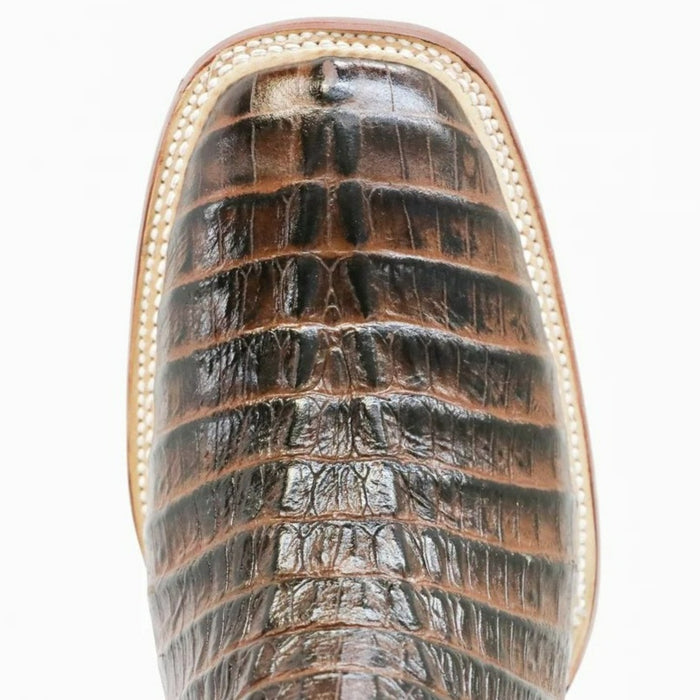 Tanner Mark Men's Beau Python Print Square Toe Boots Brown - 6