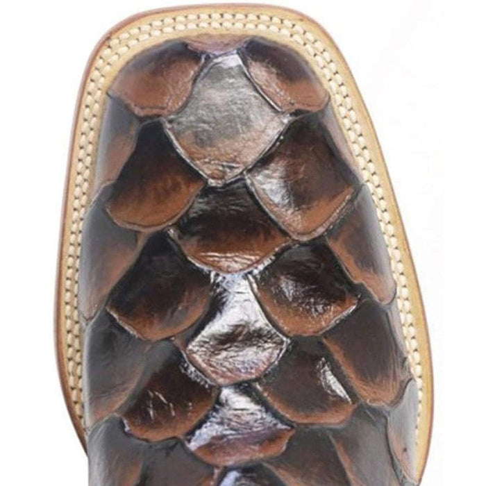 Men's Print Monster Fish Square Toe Boots Brown - 6