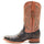 Men's Cahill Print Ostrich Square Toe Boots Black