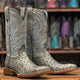 Men's Print Ostrich Square Toe Boots Grey with Black