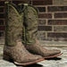 Men's Print Ostrich Square Toe Boots Suede Brown - 6.5