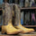 Men's San Marcos Genuine Smooth Ostrich Square Toe Boots Saddle