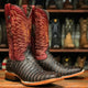 Men's The Bandit Print Caiman Tail Square Toe Boots Chocolate