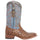 Men's Van Zandt Print Ostrich Square Toe Boots Cognac