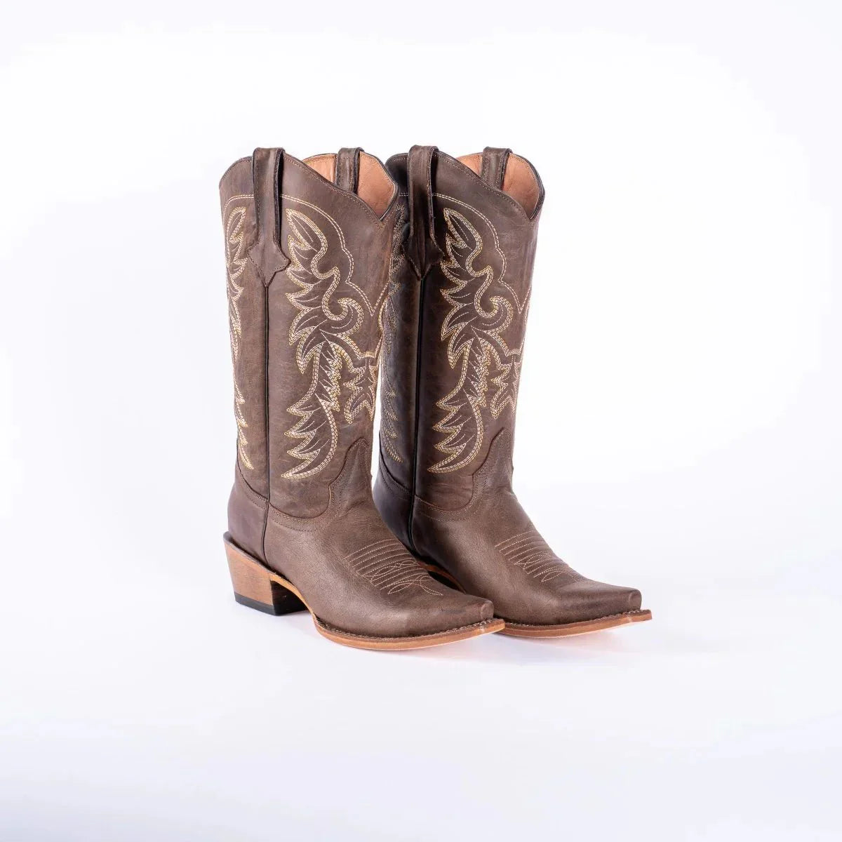 Tanner Mark Women's Classic Calf Snip Toe Leather Boots Brown - 5