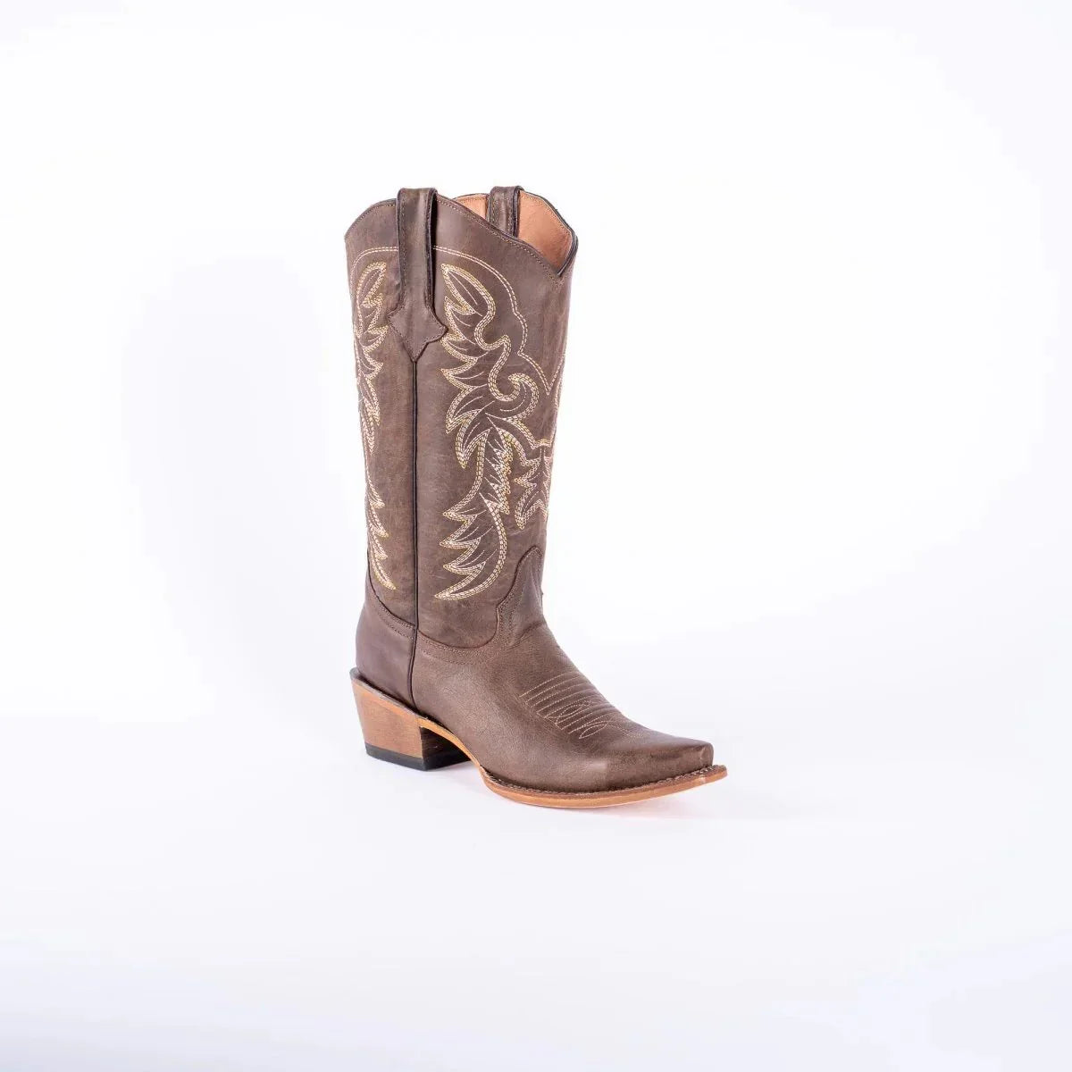 Tanner Mark Women's Classic Calf Snip Toe Leather Boots Brown - 5